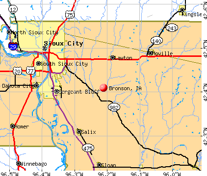 Bronson, IA map