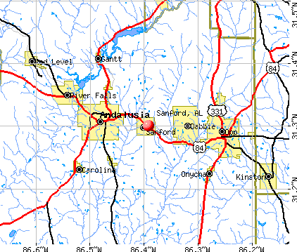 Sanford, AL map