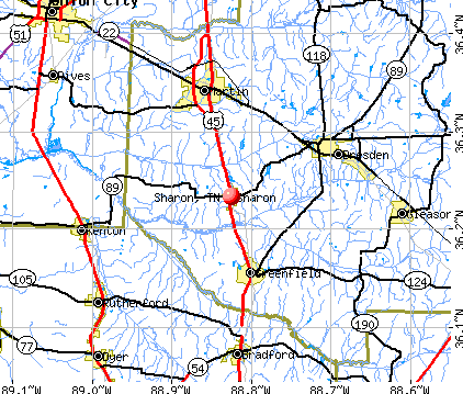 Sharon, TN map