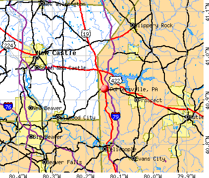 Portersville, PA map