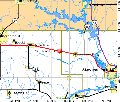 Milladore, WI map