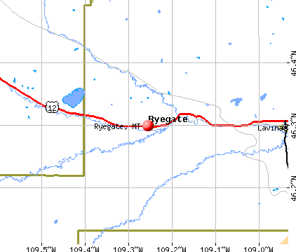 Ryegate, MT map