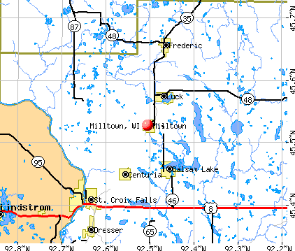 Milltown, WI map