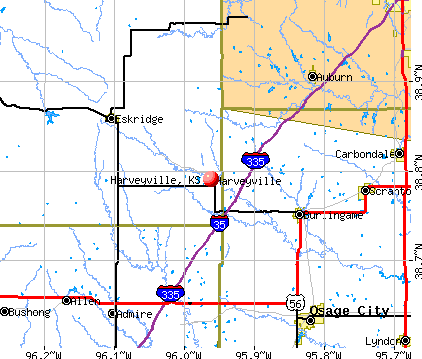 Harveyville, KS map