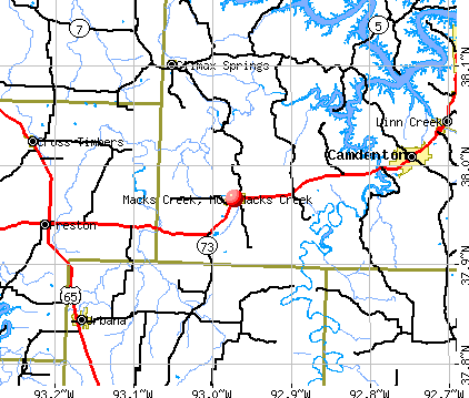 Macks Creek, MO map