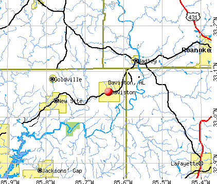 Daviston, AL map