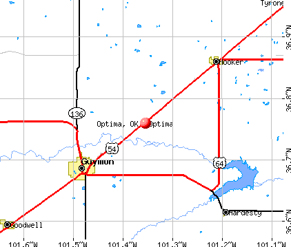 Optima, OK map