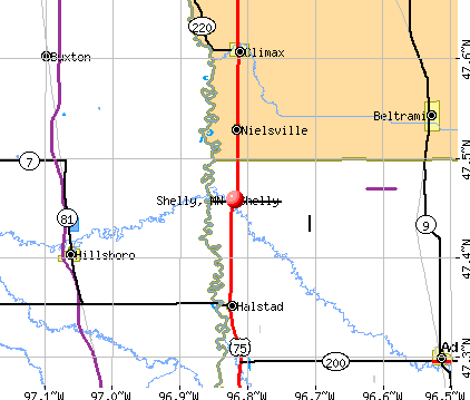 Shelly, MN map