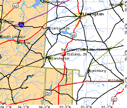 Midland, OH map