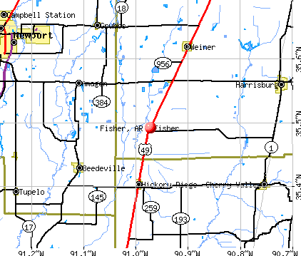 Fisher, AR map