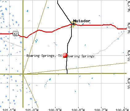 Roaring Springs, TX map