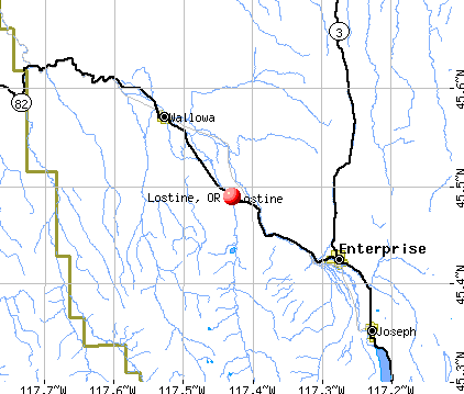 Lostine, OR map