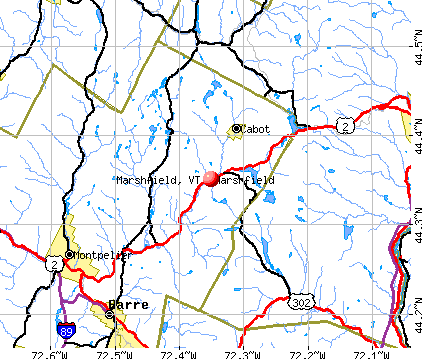 Marshfield, VT map