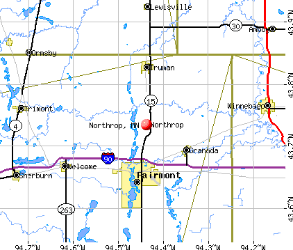 Northrop, MN map