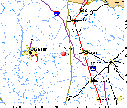 Turkey, NC map