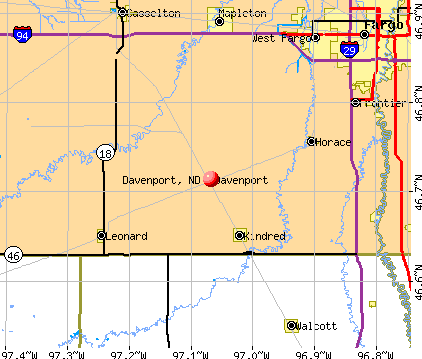 Davenport, ND map