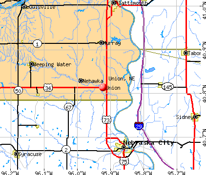 Union, NE map