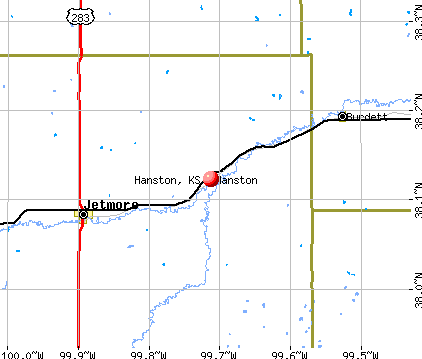 Hanston, KS map