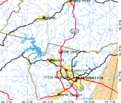 Oak Level, VA map