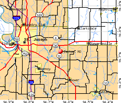 Easton, MO map