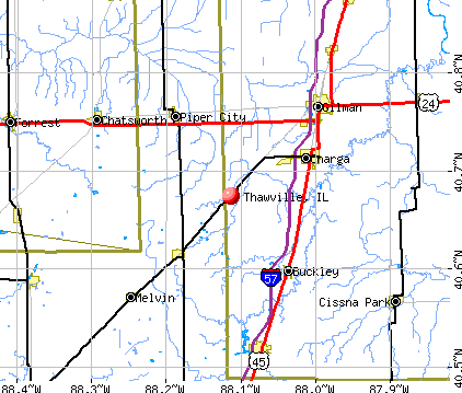 Thawville, IL map