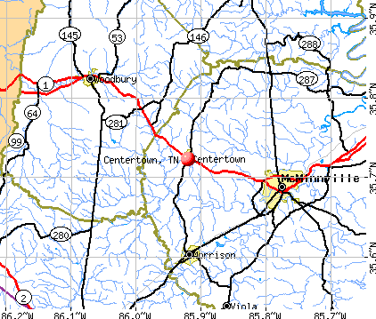 Centertown, TN map