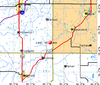 Lane, KS map