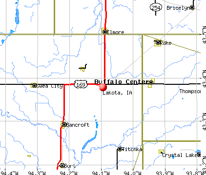 Lakota, IA map