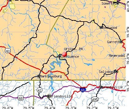 Ursina, PA map