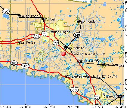 El Camino Angosto, TX map