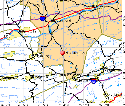 Numidia, PA map