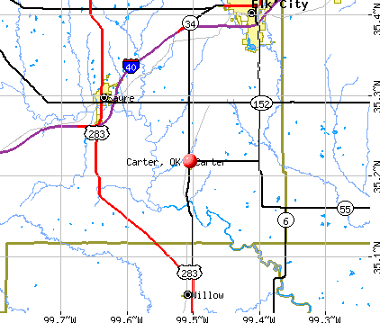 Carter, OK map