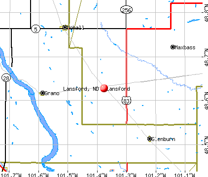 Lansford, ND map