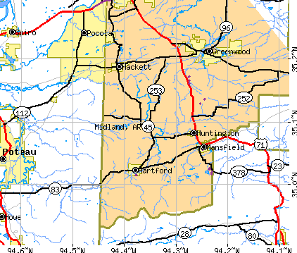 Midland, AR map
