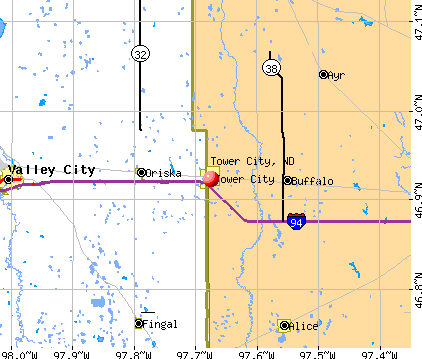 Tower City, ND map