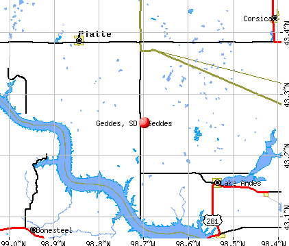 Geddes, SD map