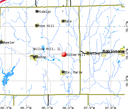 Willow Hill, IL map