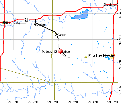 Palco, KS map