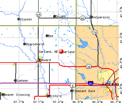 Garland, NE map