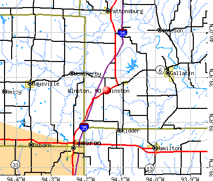 Winston, MO map