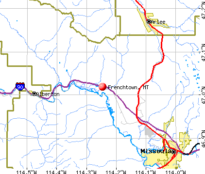 Frenchtown, MT map