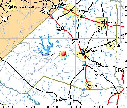 Snelling, SC map