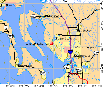 Weallup Lake, WA map