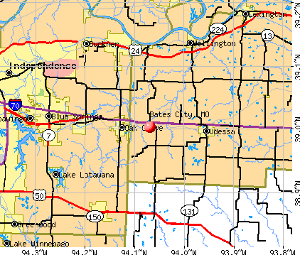 Bates City, MO map
