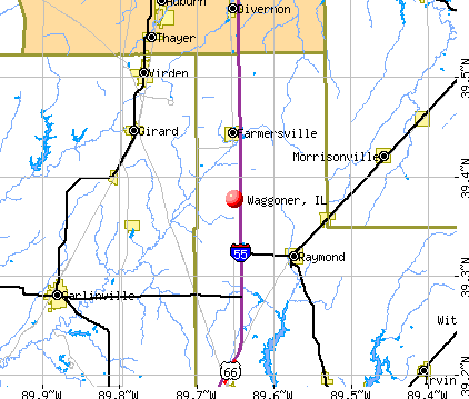Waggoner, IL map