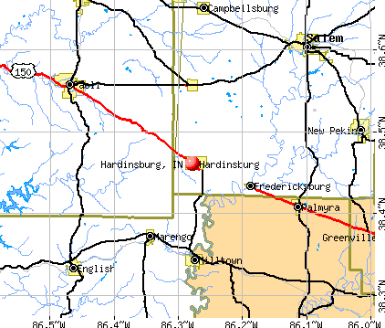 Hardinsburg, IN map