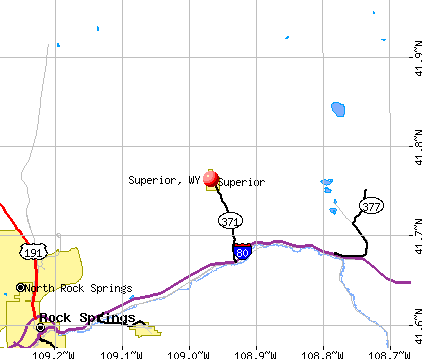 Superior, WY map