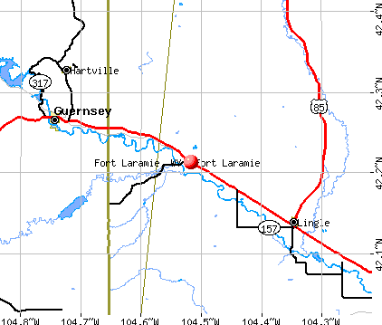 Fort Laramie, WY map