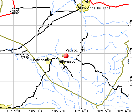 Vadito, NM map