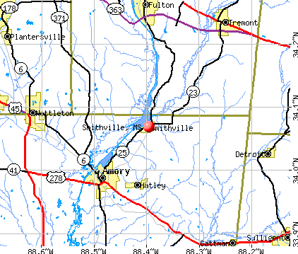 Smithville, MS map
